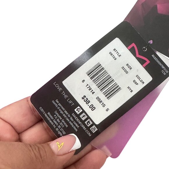 Maidenform Womens Demi Coverage SZ 32DD Tshirt Bra Satin Fuchsia Lift Support - Picture 6 of 10